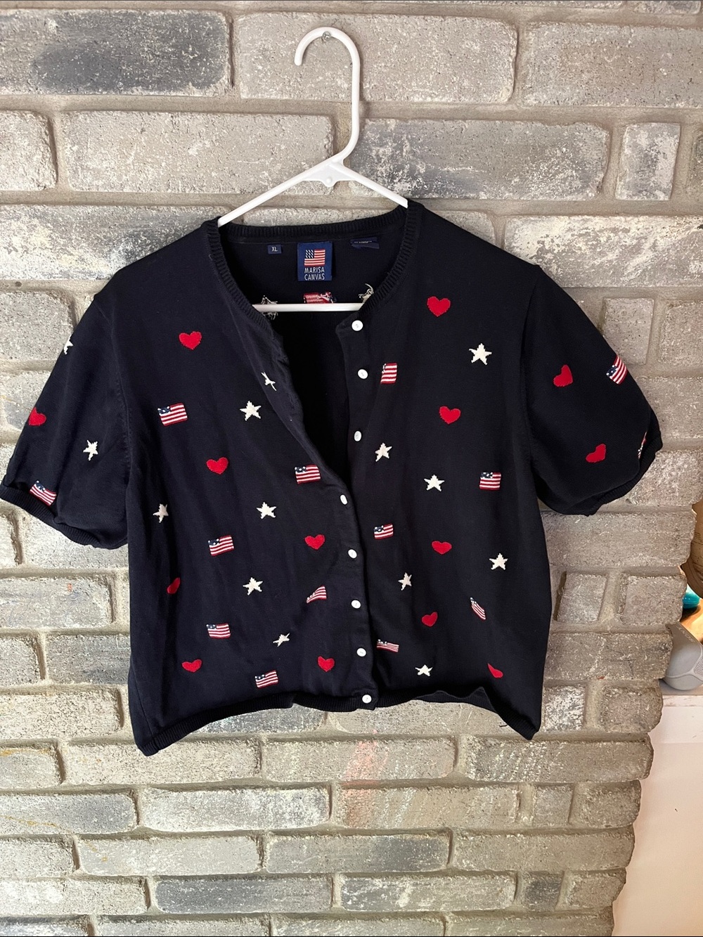 XL Marisa canvas short sleeve cardigan